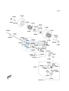 KSF 50 B [KFX50] (B7F-B9S) B8F drawing REAR HUB