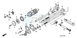 TRX500FM9 Australia - (U) drawing GEARSHIFT DRUM