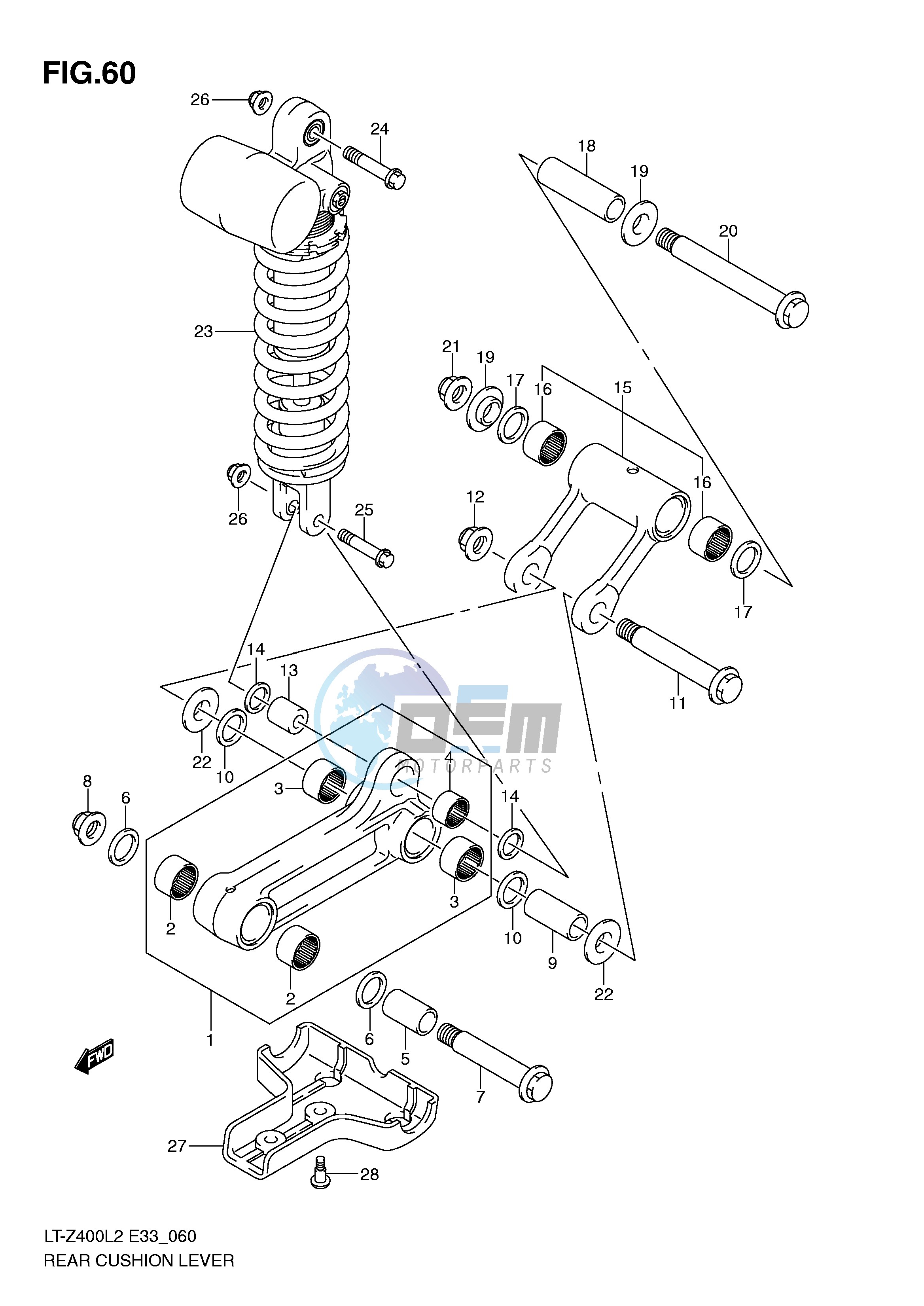 REAR CUSHION LEVER (LT-Z400ZL2 E33)