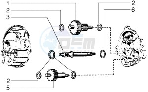 Ciao 50 Euro 1 drawing Component parts of rear hub (25 Kmh version)