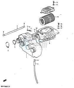 GSX1100 (Z-D) drawing AIR CLEANER (MODEL D)