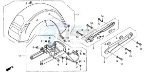 VT750C drawing REAR FENDER/GRAB RAIL