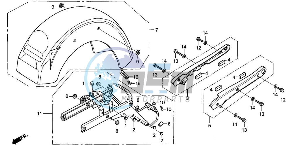 REAR FENDER/GRAB RAIL