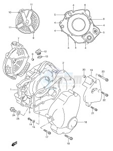 RGV250 (E1) drawing CRANKCASE COVER