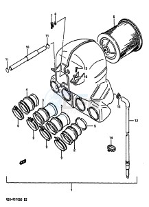 GSX-R1100 (G-H-J) drawing AIR CLEANER