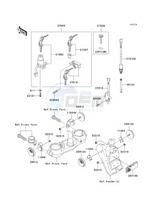 KLX 250 H [KLX250S] (H6F-H7F) H6F drawing IGNITION SWITCH