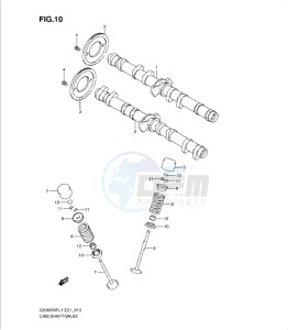 GSXF650 drawing CAM SHAFT - VALVE