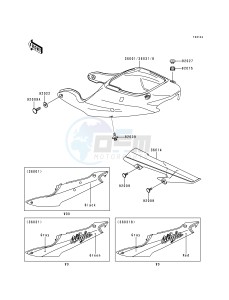 ZX 600 G [NINJA ZX-6R] (G1-G2) [NINJA ZX-6R] drawing SIDE COVERS_CHAIN COVER-- ZX600-G2- -