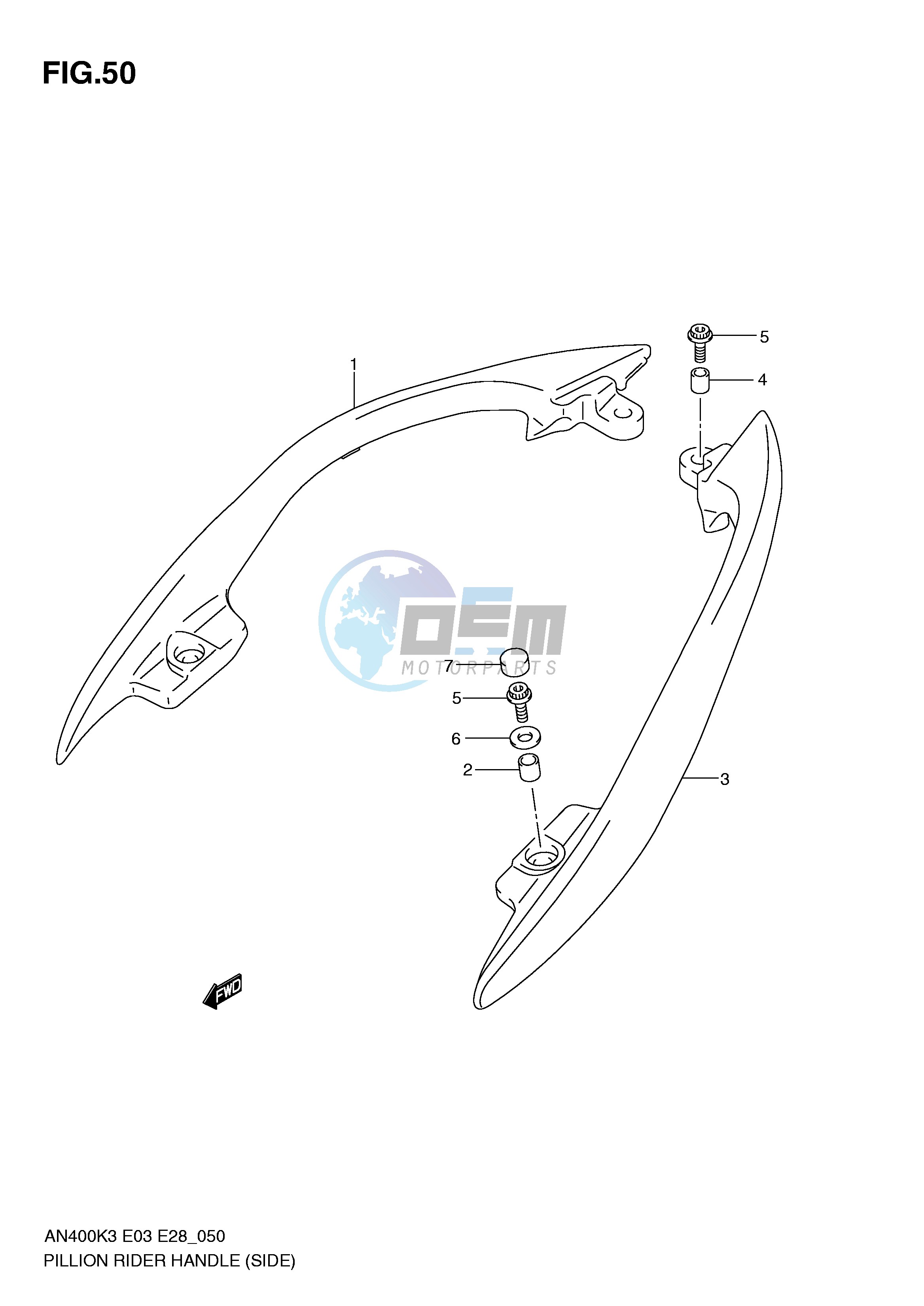 PILLION RIDER HANDLE (SIDE)(MODEL K3)