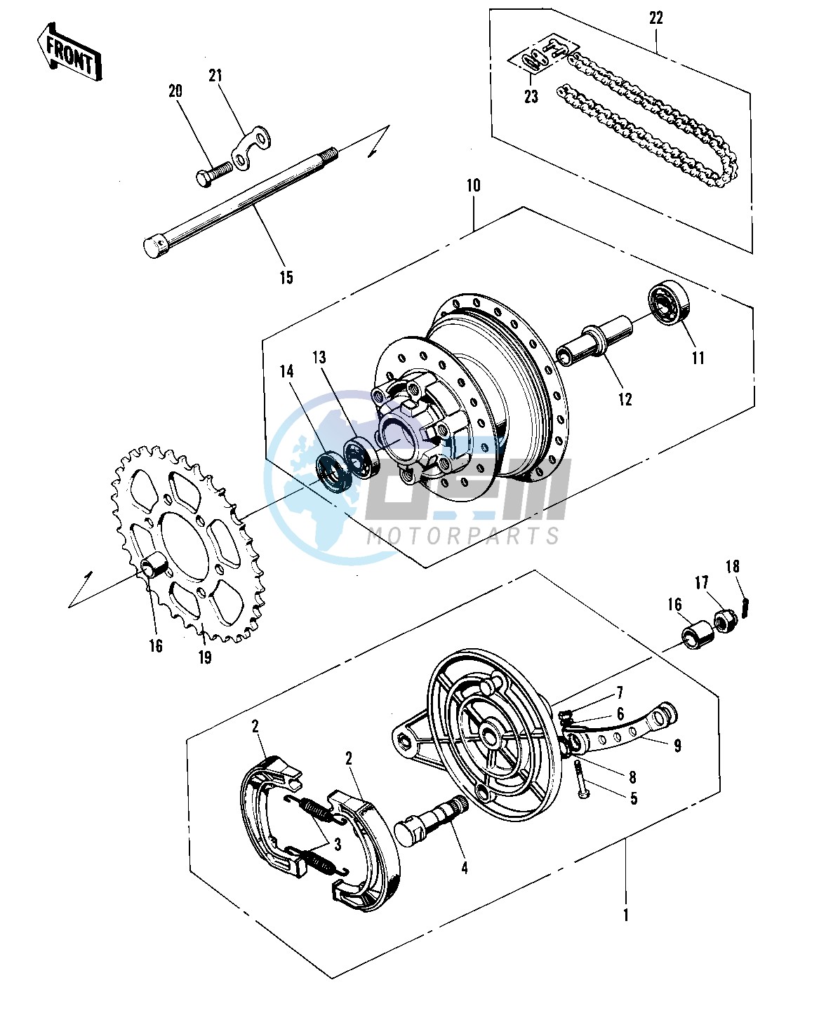 REAR HUB_BRAKE_CHAIN -- 71-73 F7_F7-A_F7-B- -