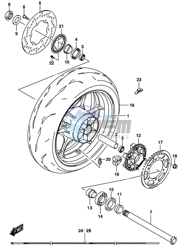 REAR WHEEL (GSX-R1000AL8 E21) (FOR YKV)