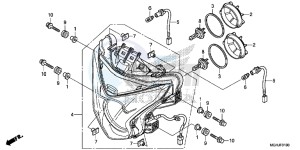 VFR1200X Europe Direct - (ED) drawing HEADLIGHT