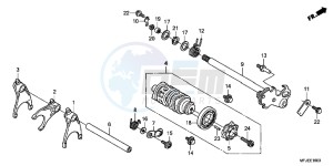 CBR600RRC drawing GEARSHIFT DRUM