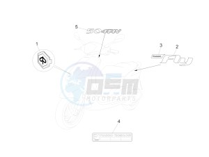 FLY 50 4T 2V 25-30Kmh 25-30Km/h drawing Plates - Emblems