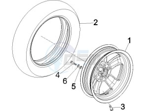 SUPER GTS 125 4T IE ABS-NOABS E3 (EMEA) drawing Front wheel