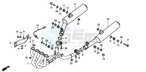 CB1100SF drawing EXHAUST MUFFLER