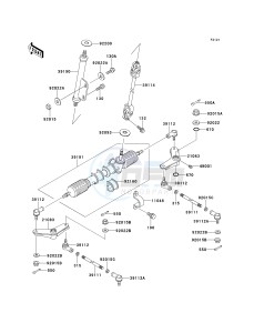 KAF 300 B [MULE 500] (B1-B2) [MULE 500] drawing STEERING SHAFT