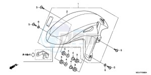 CBR600FAB CBR600F ABS E drawing FRONT FENDER