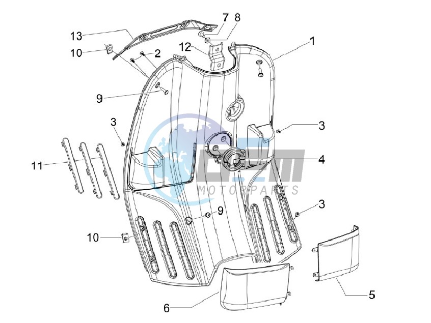 Front glovebox - Knee-guard panel