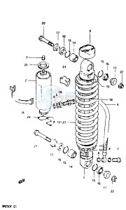 RM250 (E-F) drawing SHOCK ABSORBER (MODEL E)