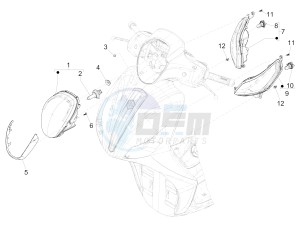 Medley 150 4T ie ABS (EMEA) drawing Front headlamps - Turn signal lamps