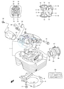 DR350 (E1) drawing CYLINDER HEAD