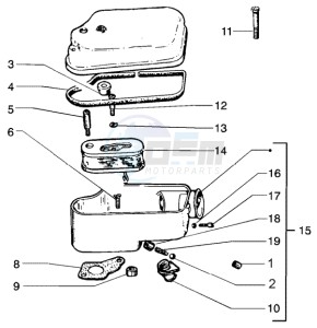 PX 150 E U.S.A. drawing Air cleaner comp. Parts