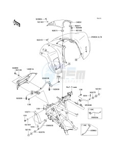 KSV 700 B [KFX700 V FORCE] (B1-B2) [KFX700 V FORCE] drawing FRONT FENDER-- S- -