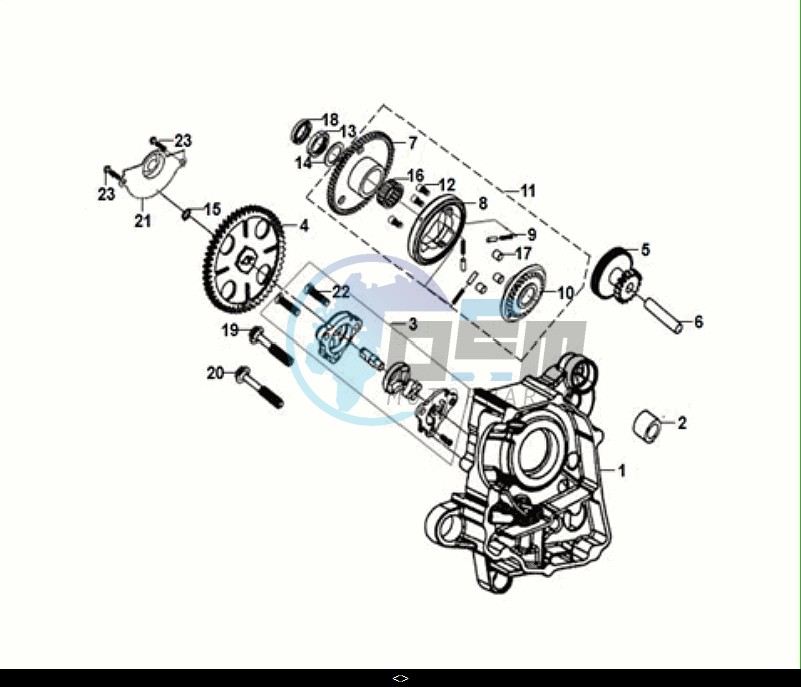 R CRANK CASE-OIL PUMP ASSY