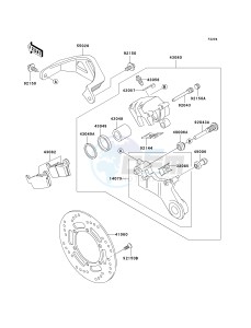 KLX 300 A [KLX300R] (A6F-A7A) A6F drawing REAR BRAKE