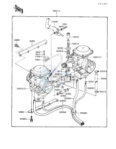 EX 305 B [GPZ 305] (B1) [GPZ 305] drawing CARBURETOR ASSY