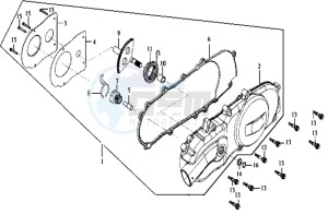 JOYRIDE 125 E2 drawing CRANKCASE COVER LEFT