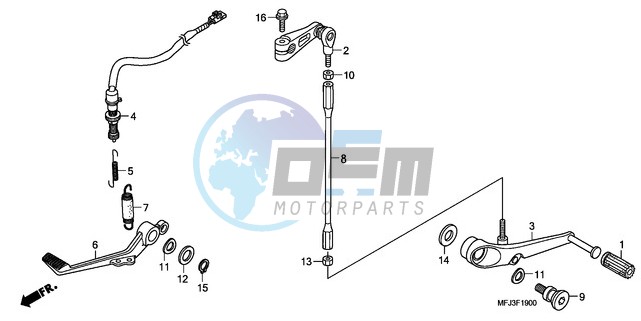 BRAKE PEDAL/CHANGE PEDAL