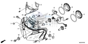 CBR500RD CBR500R UK - (E) drawing HEADLIGHT