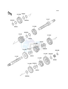 KLF 250 A [BAYOU 250] (A6F-A9F) A7F drawing TRANSMISSION