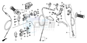 CR250R drawing HANDLE LEVER/SWITCH/ CABLE