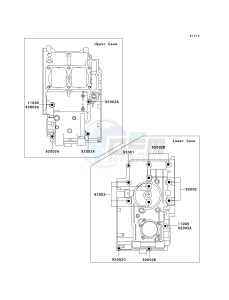 EX 250 F [NINJA 250R] (F15-F19) [NINJA 250R] drawing CRANKCASE BOLT PATTERN