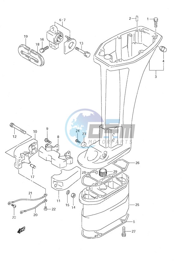 Drive Shaft Housing - Power Tilt/Tiller Handle