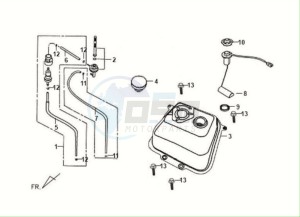 FIDDLE II 125S drawing FUEL TANK - FUEL CUT