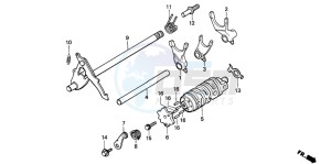 NSR50F drawing SHIFT DRUM/SHIFT FORK