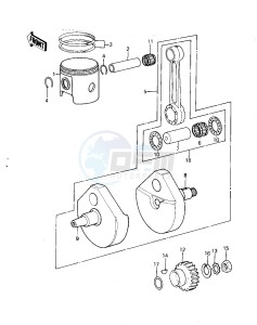 KDX 420 B [KDX420] (B1) [KDX420] drawing CRANKSHAFT_PISTON