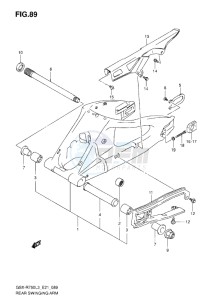 GSX-R750 drawing REAR SWINGING ARM L3