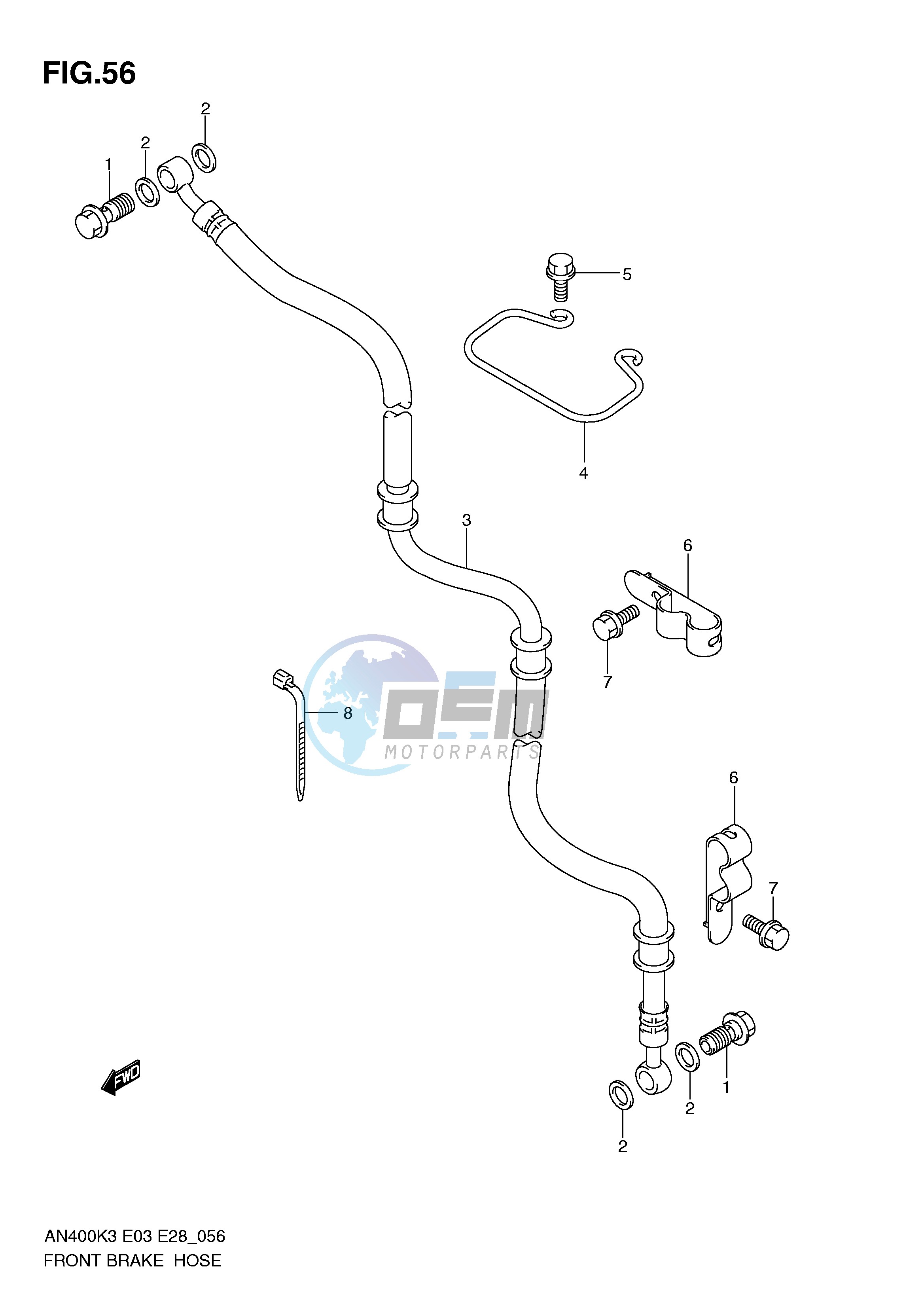 FRONT BRAKE HOSE (MODEL K3)