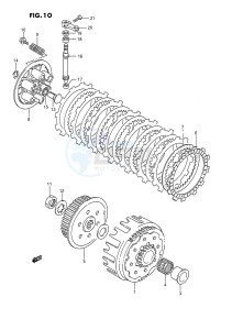 RMX250 (E3) drawing CLUTCH (MODEL K L M)