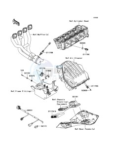 Z1000SX ABS ZX1000HCF FR GB XX (EU ME A(FRICA) drawing Fuel Injection