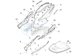 FLY 150 (NAFTA) drawing Side cover - Spoiler