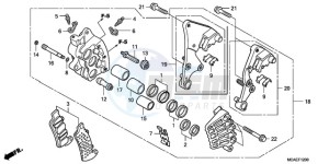 GL1800A UK - (E / MKH) drawing R. FRONT BRAKE CALIPER