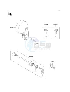 KAF 950 A [MULE 2510 DIESEL] (A1-A3) [MULE 2510 DIESEL] drawing HEADLIGHT-- S- -_IGNITION SWITCH