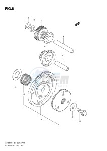 AN650 (E3-E28) Burgman drawing STARTER CLUTCH