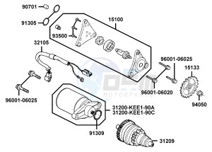 NEW DINK 50 Netherlands drawing Starting Motor - Oil Pump